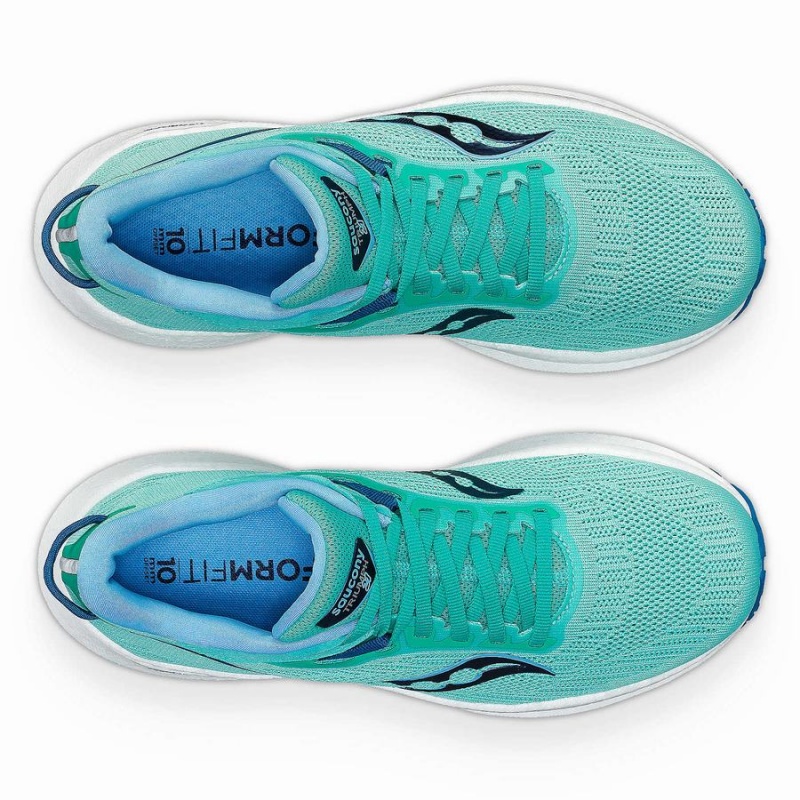 Mint / Navy Saucony Triumph 21 Women's Running Shoes | Malaysia S02176-C68