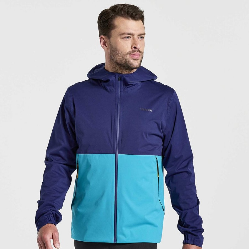 Navy Saucony Boulder Drizzle Men\'s Jackets | Malaysia S05389-G42