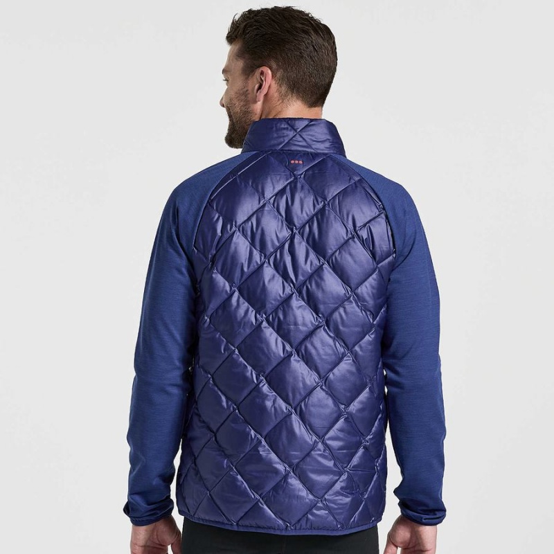 Navy Saucony Boulder Oysterpuff Men's Jackets | Malaysia S32587-W90