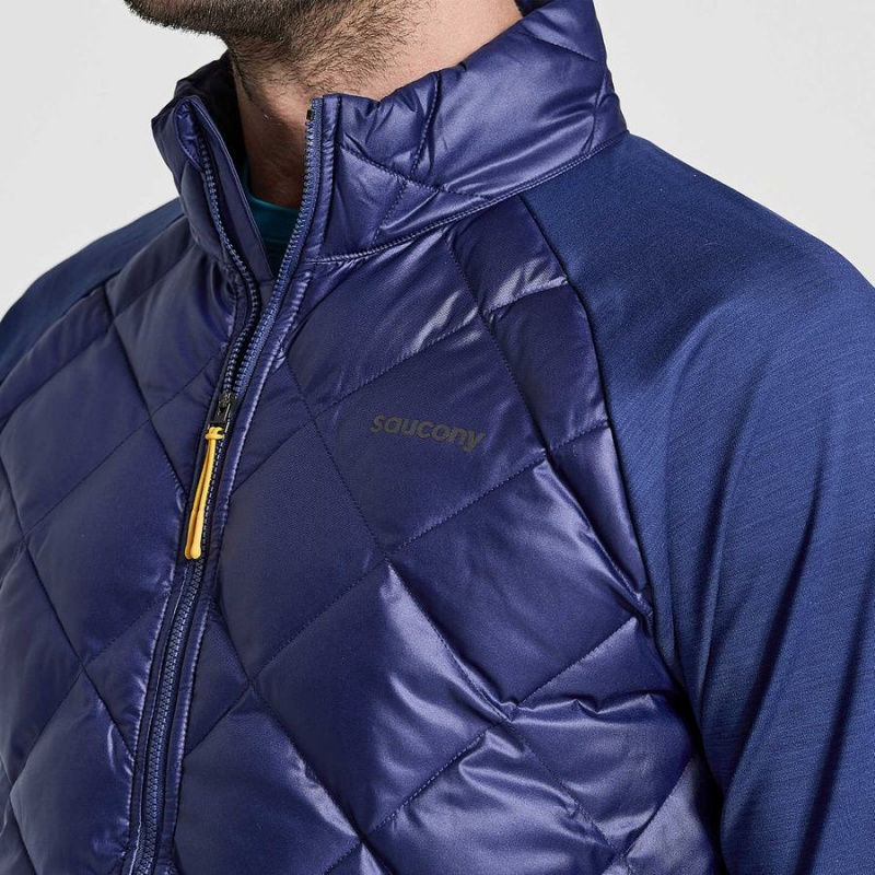 Navy Saucony Boulder Oysterpuff Men's Jackets | Malaysia S32587-W90