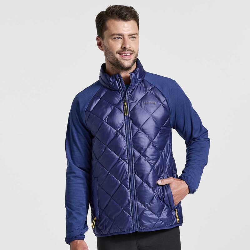 Navy Saucony Boulder Oysterpuff Men\'s Jackets | Malaysia S32587-W90