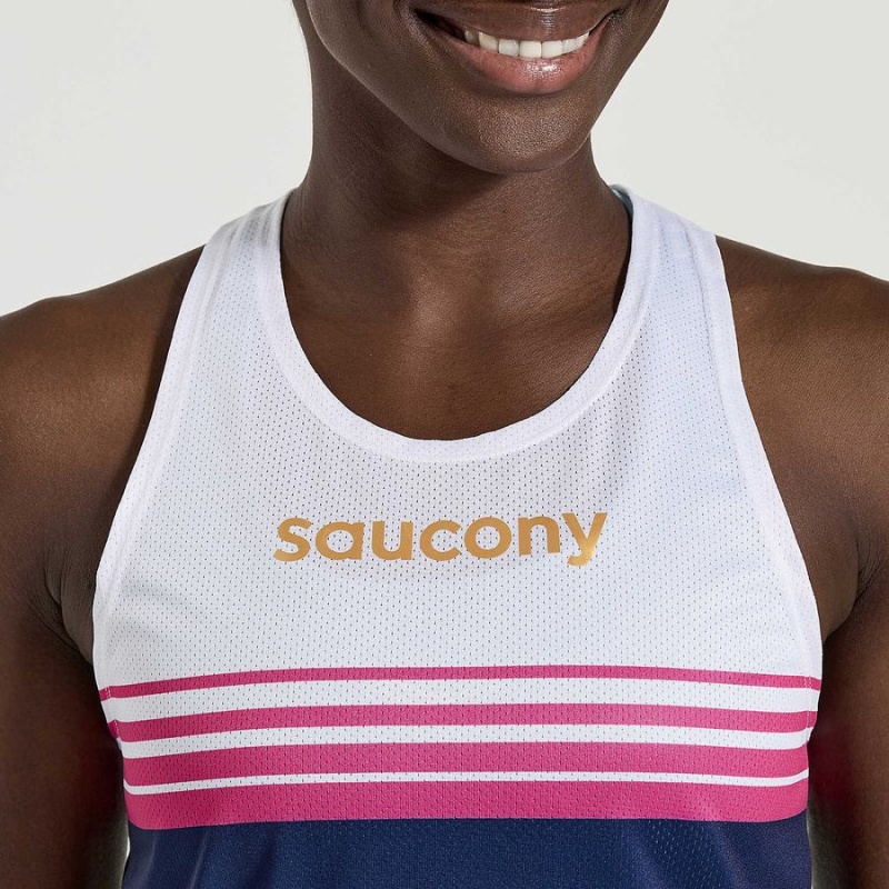 Navy Saucony Elite Singlet Women's Tank Top | Malaysia S09768-C49