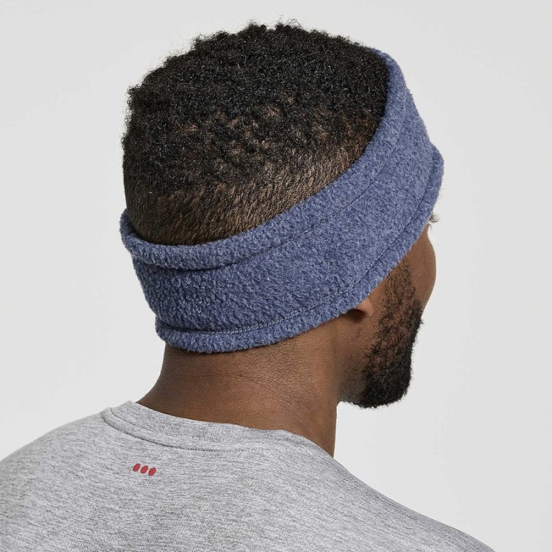 Navy Saucony Rested Sherpa Men's Headband | Malaysia S89051-H48