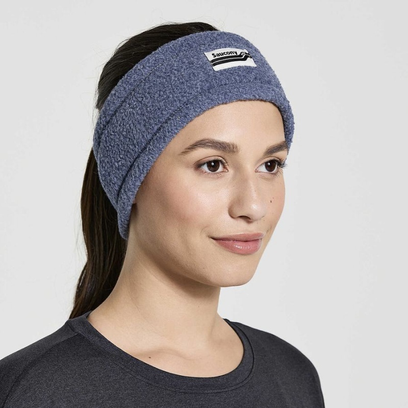 Navy Saucony Rested Sherpa Men's Headband | Malaysia S89051-H48