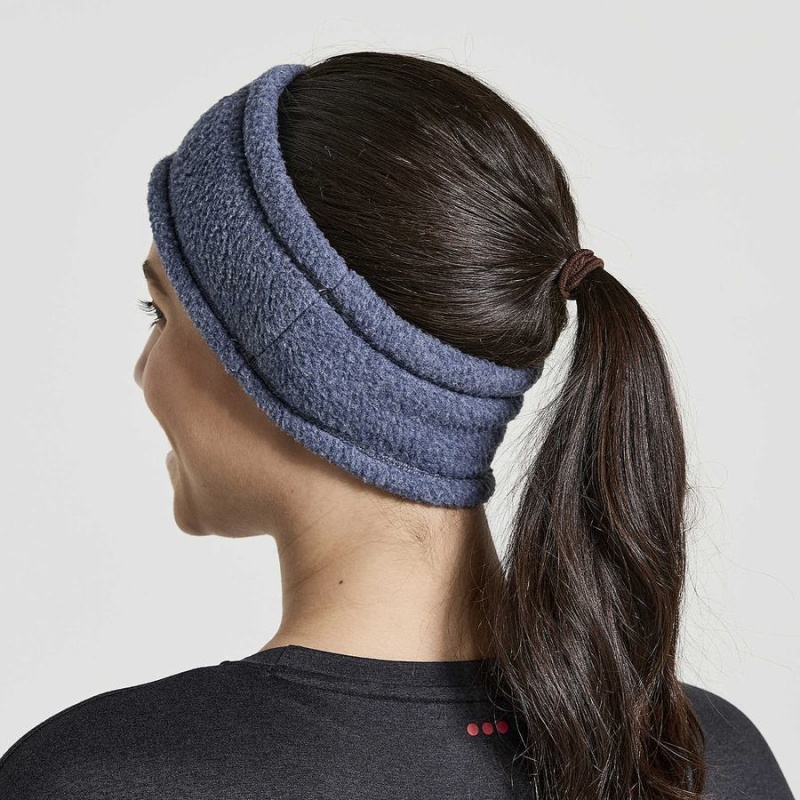 Navy Saucony Rested Sherpa Men's Headband | Malaysia S89051-H48