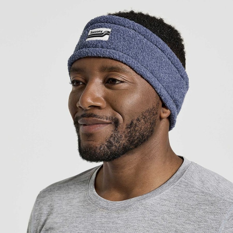 Navy Saucony Rested Sherpa Men\'s Headband | Malaysia S89051-H48