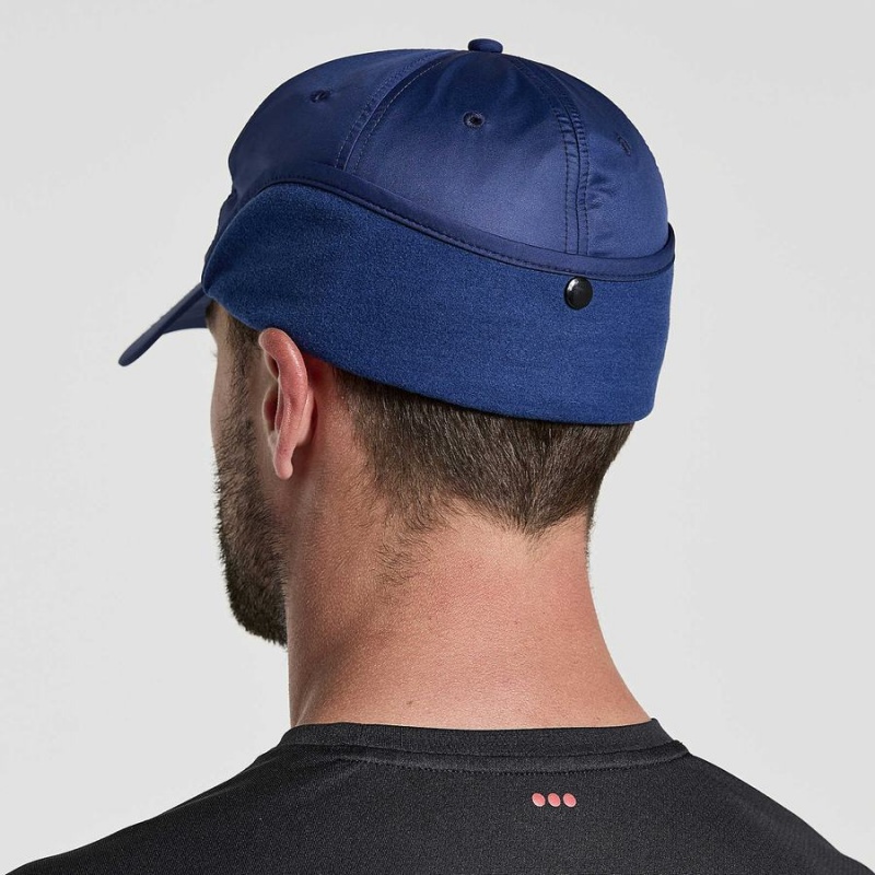 Navy Saucony Tech Ear Flap Men's Hats | Malaysia S80149-Z14