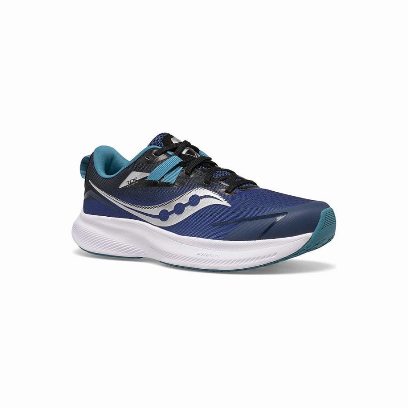 Navy / Black Saucony Ride 15 Sneaker Kids' Running Shoes | Malaysia S94862-P30