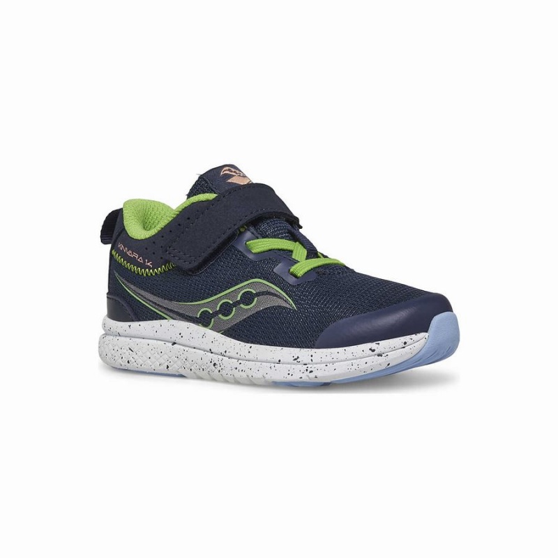 Navy / Green Saucony Kinvara 14 A/C Jr. Sneaker Kids' Running Shoes | Malaysia S15729-N35