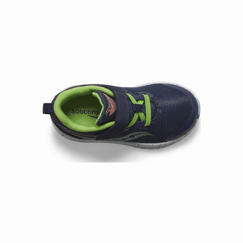 Navy / Green Saucony Kinvara 14 A/C Jr. Sneaker Kids' Running Shoes | Malaysia S15729-N35