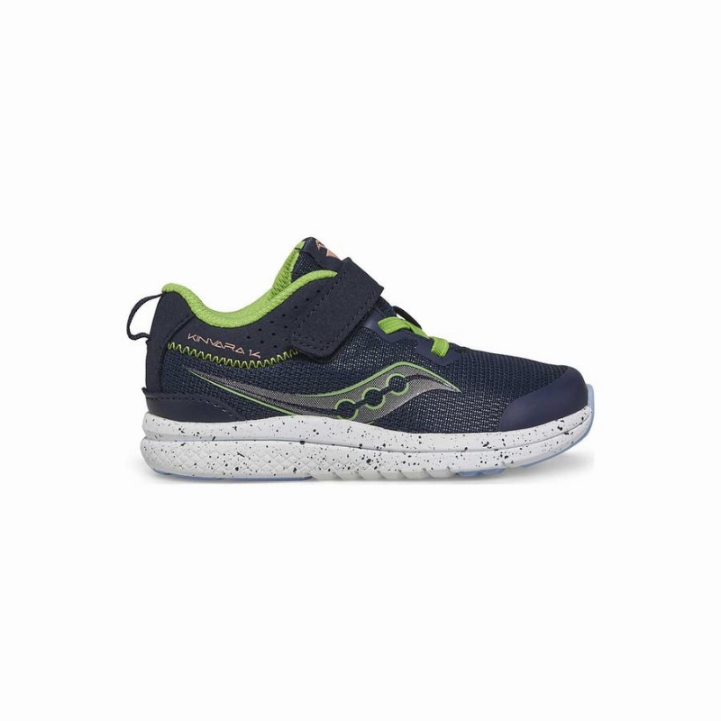 Navy / Green Saucony Kinvara 14 A/C Jr. Sneaker Kids\' Running Shoes | Malaysia S15729-N35