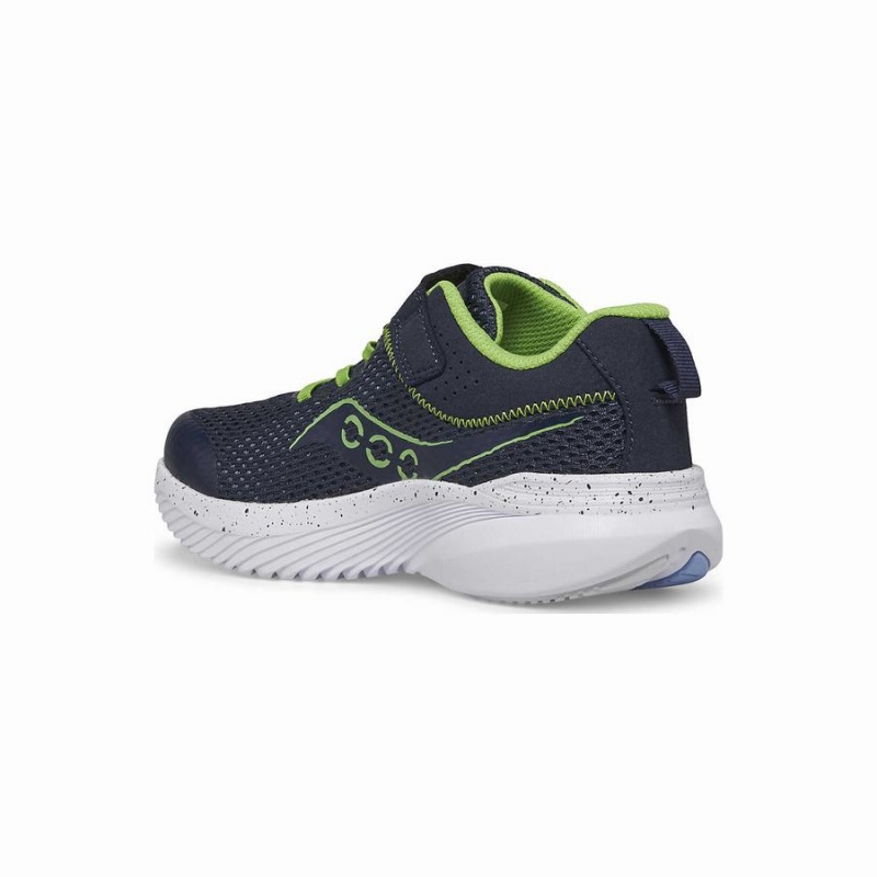 Navy / Green Saucony Kinvara 14 A/C Sneaker Kids' Running Shoes | Malaysia S51327-Y98