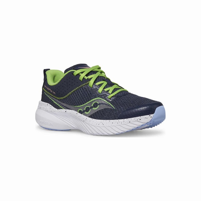 Navy / Green Saucony Kinvara 14 Sneaker Kids' Running Shoes | Malaysia S03914-E23