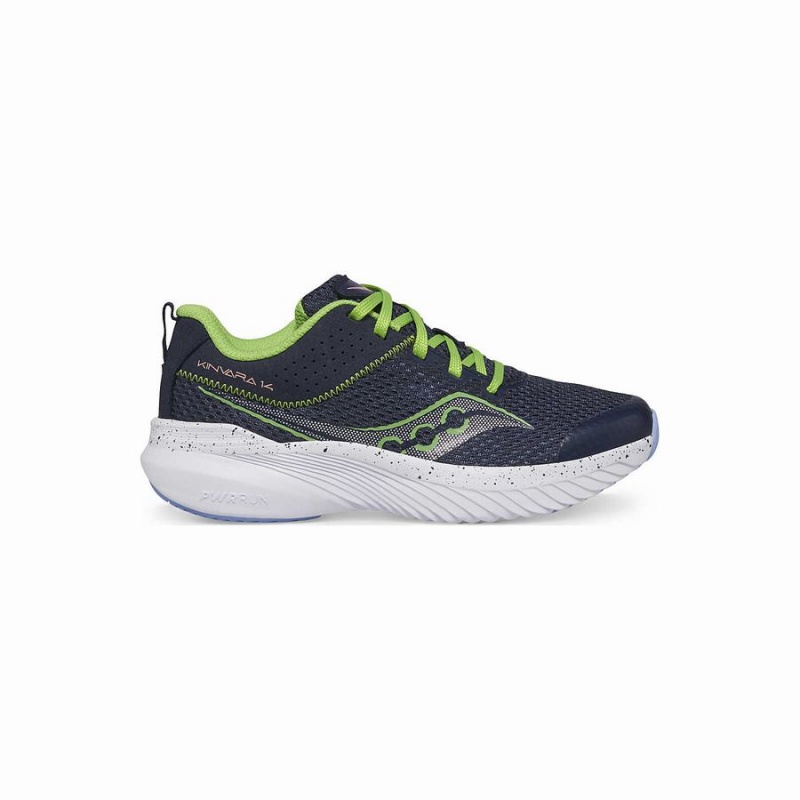 Navy / Green Saucony Kinvara 14 Sneaker Kids\' Running Shoes | Malaysia S03914-E23