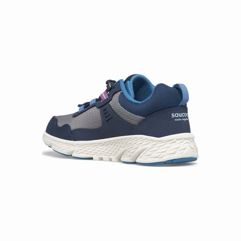 Navy / Grey Saucony Wind Shield 3.0 Sneaker Kids' Running Shoes | Malaysia S19023-B18