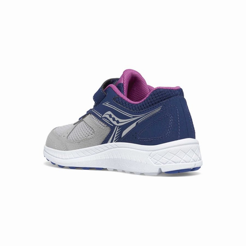 Navy / Grey / Purple Saucony Cohesion 14 A/C Sneaker Kids' Running Shoes | Malaysia S49278-Y12