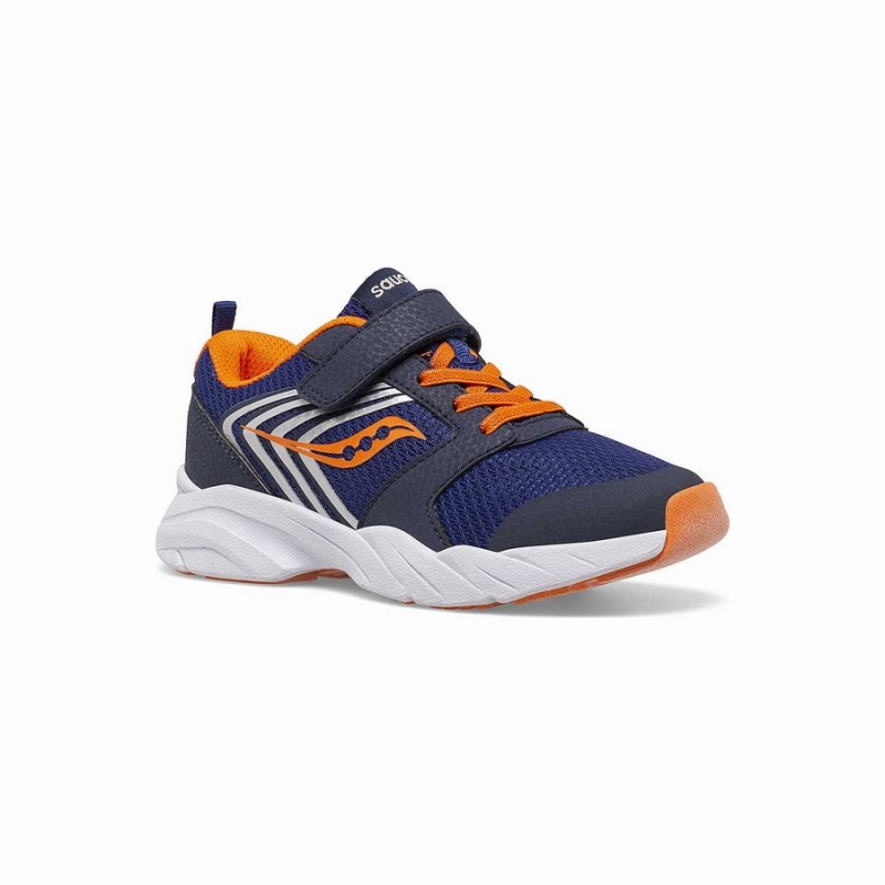 Navy / Orange Saucony Wind FST A/C Sneaker Kids' Running Shoes | Malaysia S69832-Z89