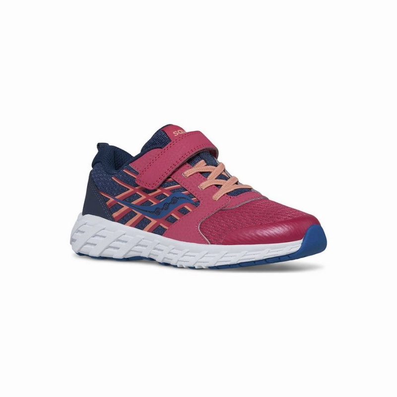 Navy / Red Saucony Wind 2.0 A/C Sneaker Kids' Running Shoes | Malaysia S31254-B46