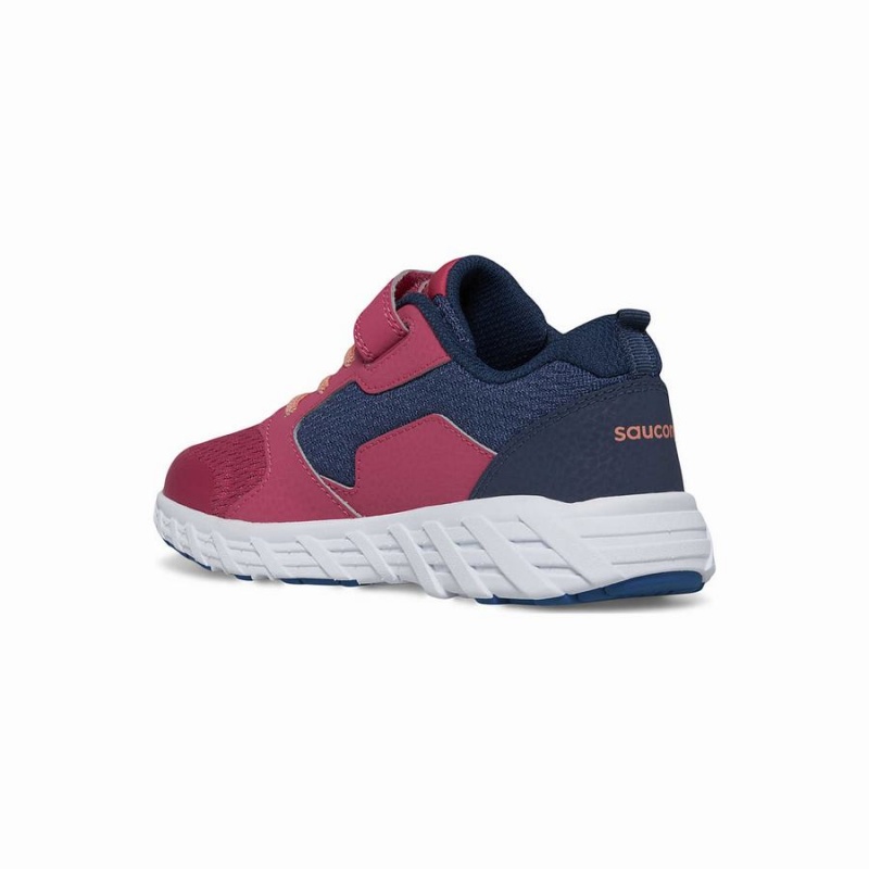 Navy / Red Saucony Wind 2.0 A/C Sneaker Kids' Running Shoes | Malaysia S31254-B46