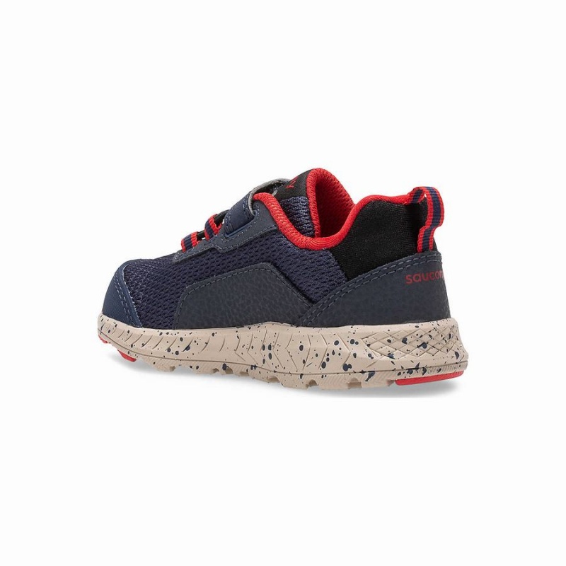 Navy / Red Saucony Wind Shield A/C Jr. Sneaker Kids' Running Shoes | Malaysia S37064-S08