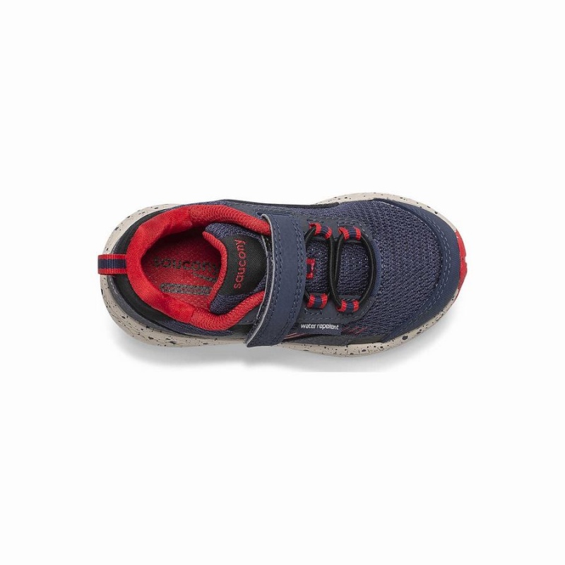 Navy / Red Saucony Wind Shield A/C Jr. Sneaker Kids' Running Shoes | Malaysia S36701-D79