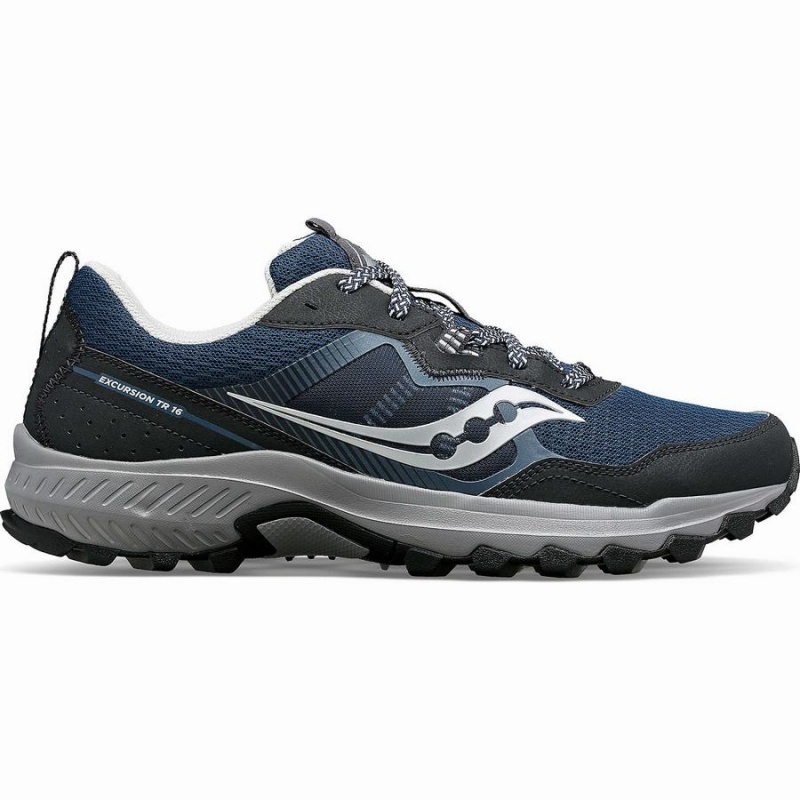 Navy / Silver Saucony Excursion TR16 Men\'s Trail Running Shoes | Malaysia S02948-U63