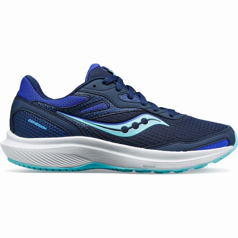 Navy / Turquoise Saucony Cohesion 16 Women\'s Walking Shoes | Malaysia S62497-D05