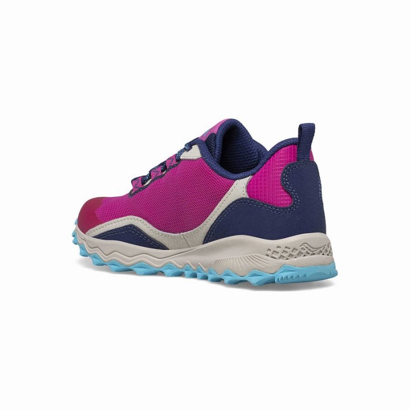 Navy / Turquoise / Pink Saucony Peregrine 12 Shield Sneaker Kids' Running Shoes | Malaysia S60579-R06