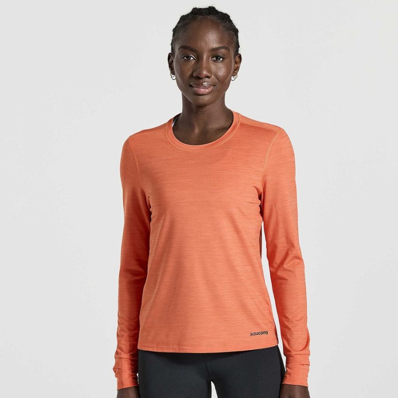 Orange Saucony Boulder Baselayer Women\'s Tops | Malaysia S48175-N93