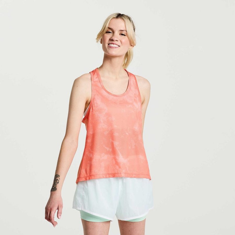 Orange Saucony Elevate Women\'s Tank Top | Malaysia S96318-G82