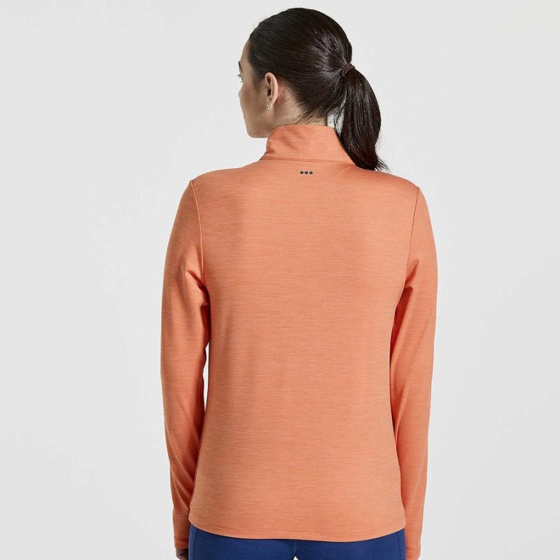 Orange Saucony Solstice 1/4 Zip Women's Tops | Malaysia S45169-X89