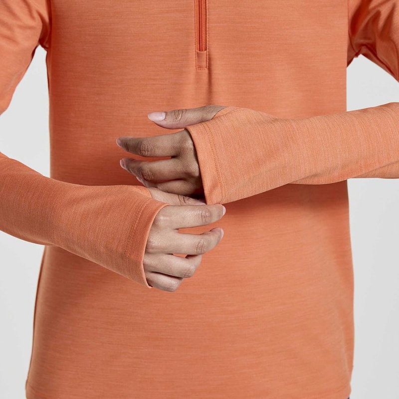 Orange Saucony Solstice 1/4 Zip Women's Tops | Malaysia S45169-X89