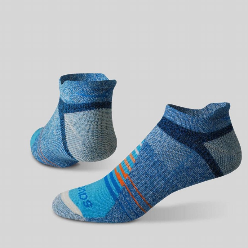 Orange / Blue Saucony Inferno Merino Wool Blend No Show 3-Pack Women's Socks | Malaysia S98527-Y04