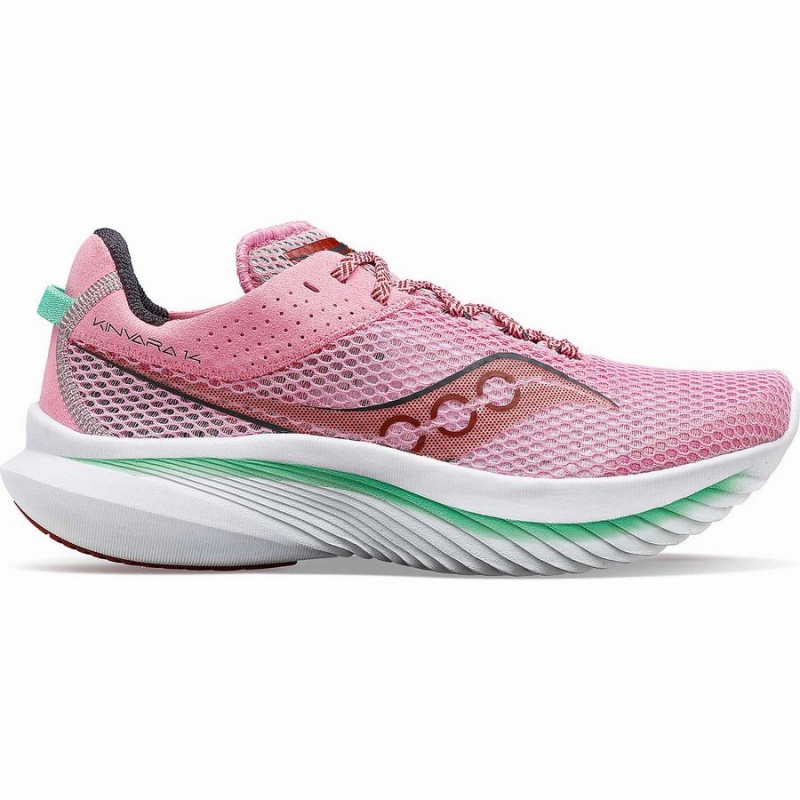 Pink / Green Saucony Kinvara 14 Women\'s Running Shoes | Malaysia S35612-M97