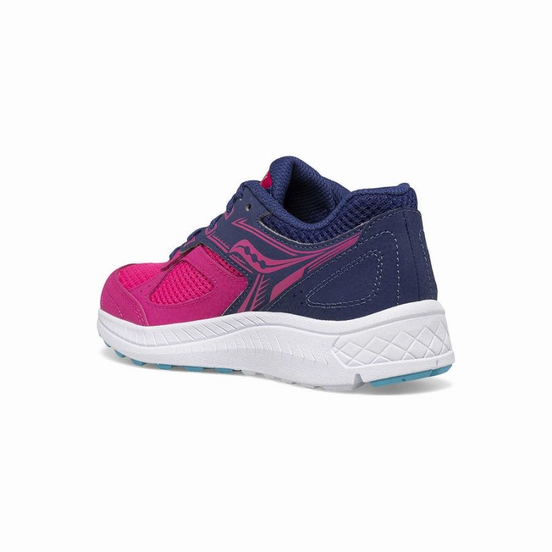 Pink / Navy Saucony Cohesion 14 Lace Sneaker Kids' Running Shoes | Malaysia S63195-E25