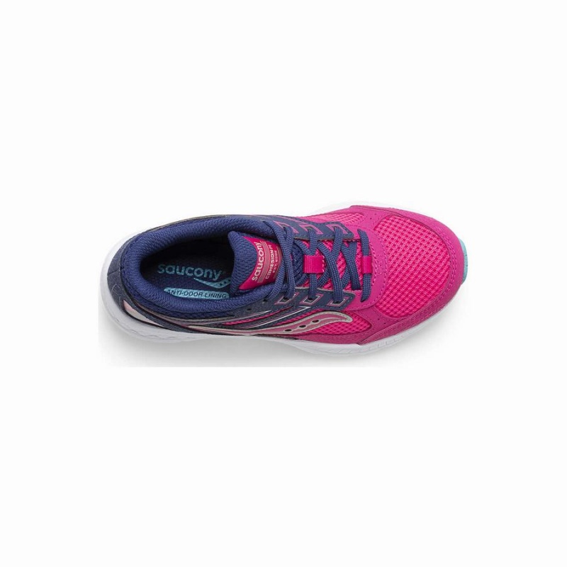 Pink / Navy Saucony Cohesion 14 Lace Sneaker Kids' Running Shoes | Malaysia S63195-E25