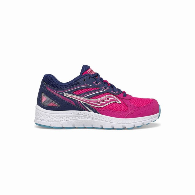 Pink / Navy Saucony Cohesion 14 Lace Sneaker Kids\' Running Shoes | Malaysia S63195-E25