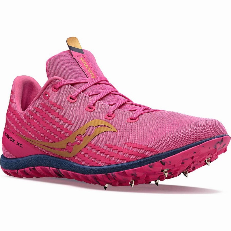 Pink / Navy Saucony Havok XC 3 Spike Women's Track Spikes | Malaysia S53678-X35