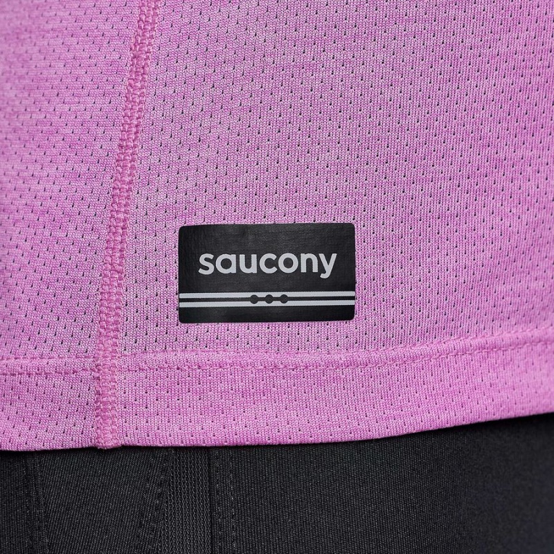 Purple Saucony Stopwatch Graphic Long Sleeve Women's T Shirts | Malaysia S90356-J64