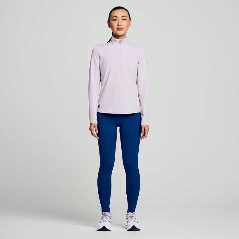 Purple Saucony Triumph 3D 1/2 Zip Women's Tops | Malaysia S95318-U34