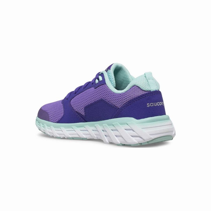 Purple Saucony Wind 2.0 Lace Sneaker Kids' Running Shoes | Malaysia S95046-Y58