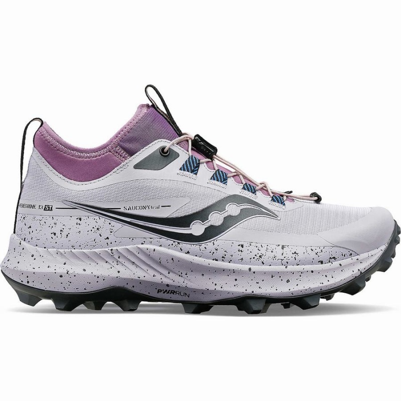 Purple / Grey Saucony Peregrine 13 ST Women\'s Trail Running Shoes | Malaysia S81307-H03