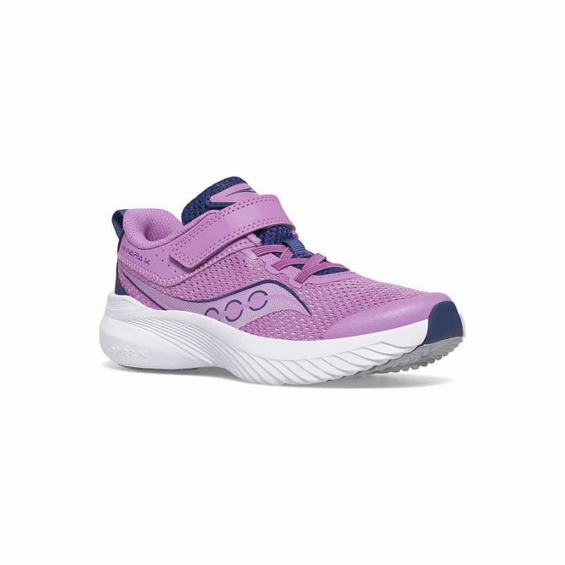 Purple / Indigo Saucony Kinvara 14 A/C Sneaker Kids' Running Shoes | Malaysia S62394-W69