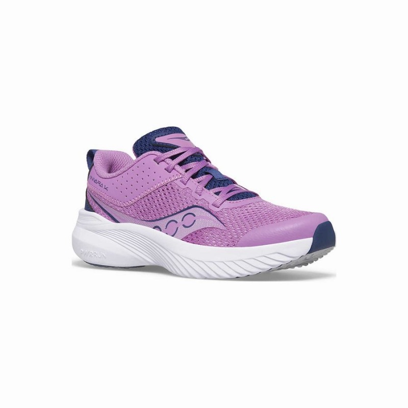 Purple / Indigo Saucony Kinvara 14 Sneaker Kids' Running Shoes | Malaysia S82491-Q93