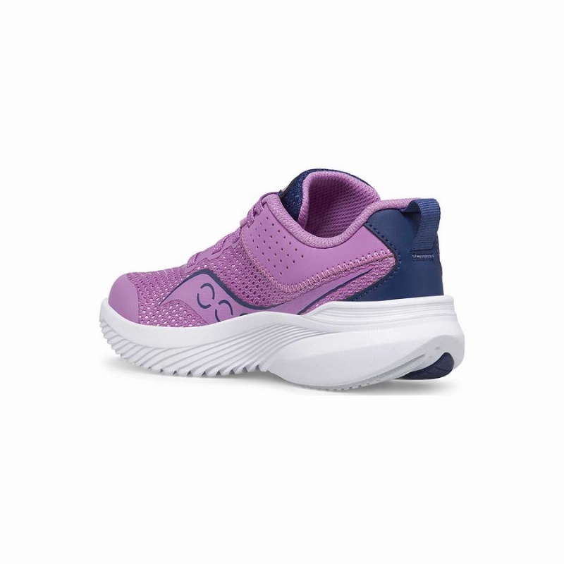 Purple / Indigo Saucony Kinvara 14 Sneaker Kids' Running Shoes | Malaysia S82491-Q93