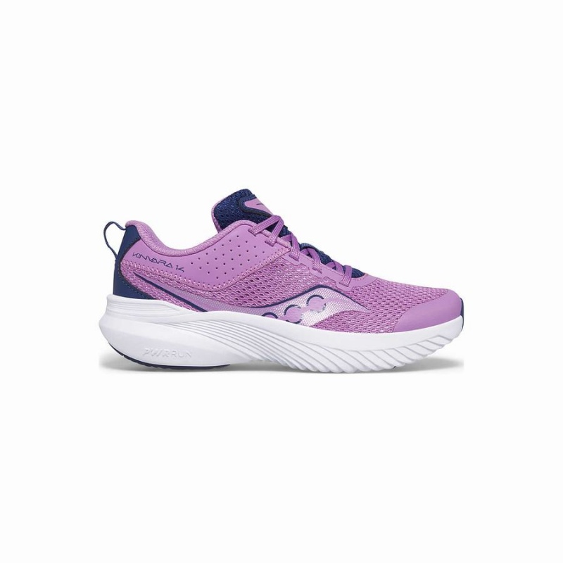 Purple / Indigo Saucony Kinvara 14 Sneaker Kids\' Running Shoes | Malaysia S82491-Q93