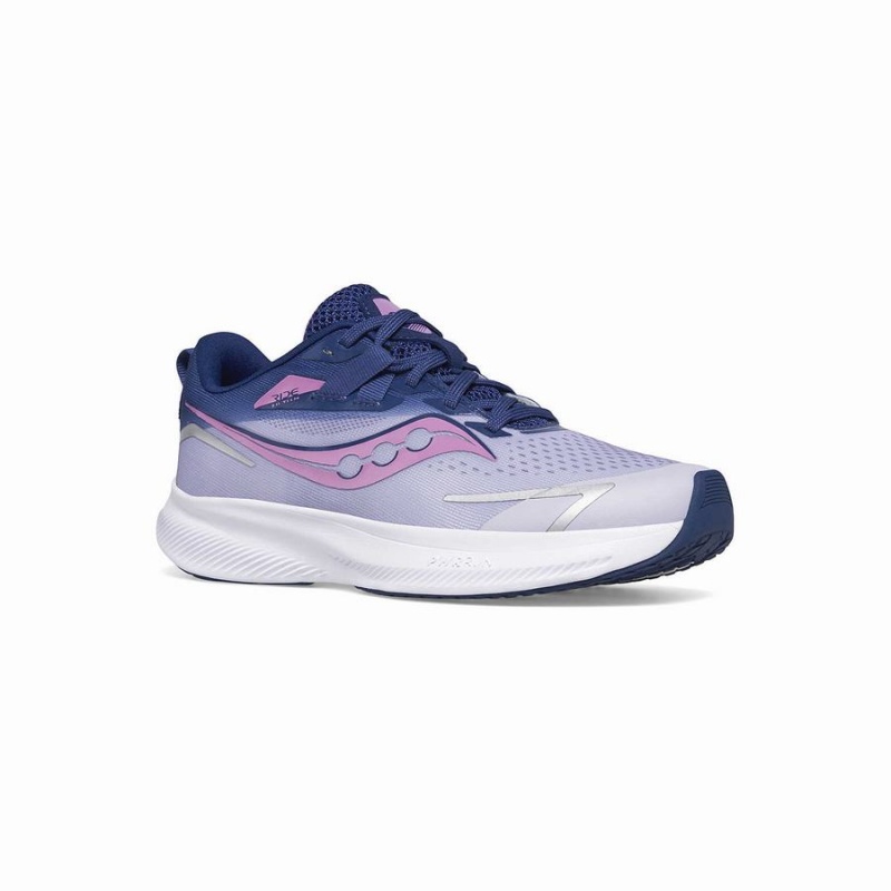 Purple / Indigo Saucony Ride 15 Sneaker Kids' Running Shoes | Malaysia S21768-C21