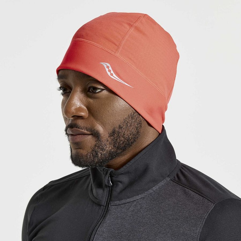 Red Saucony Bluster Wind Men\'s Beanie | Malaysia S69273-D21