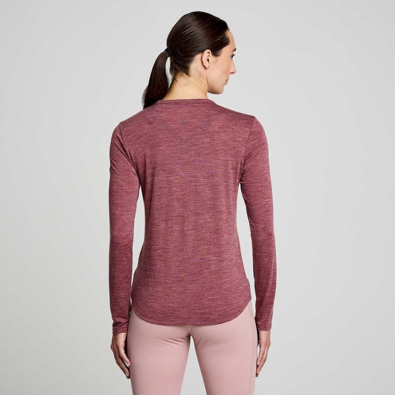 Red Saucony Peregrine Merino Long Sleeve Women's T Shirts | Malaysia S73401-A17