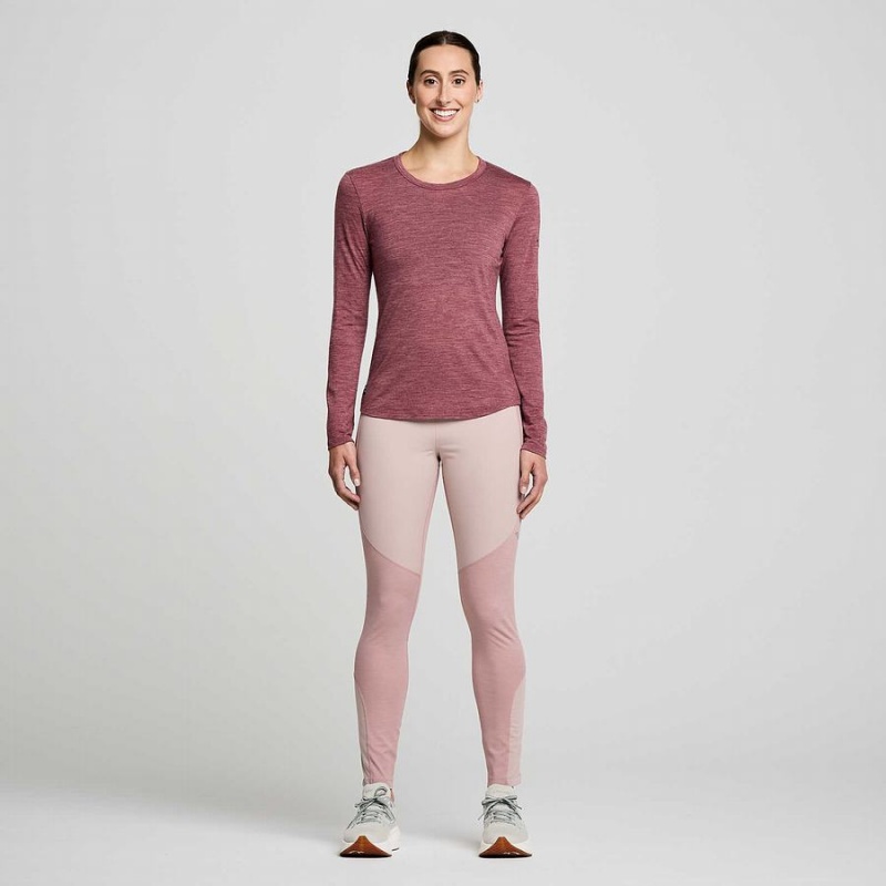 Red Saucony Peregrine Merino Long Sleeve Women's T Shirts | Malaysia S73401-A17